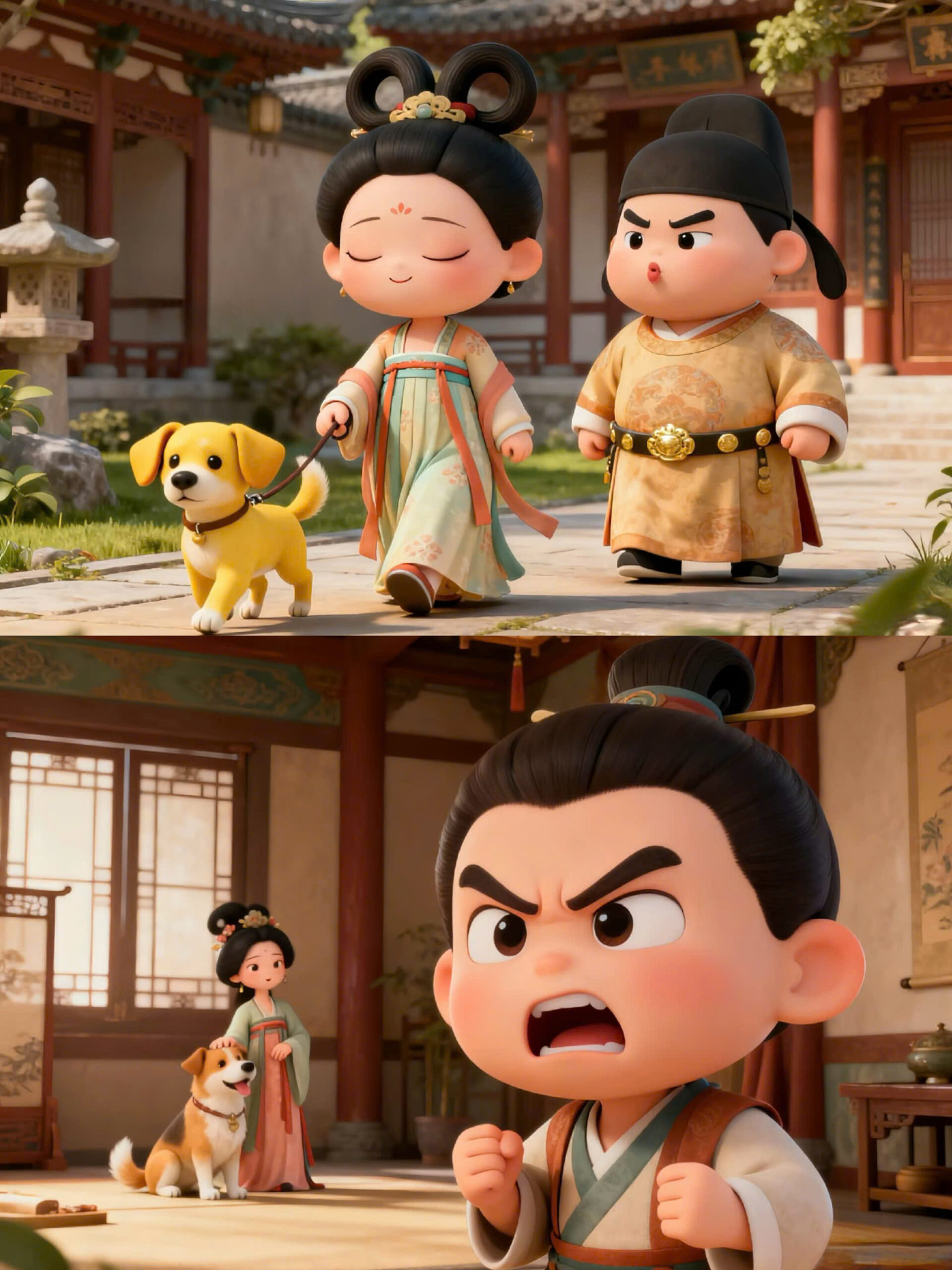 THÁI TỬ TRANH SỦNG VỚI CHÓ